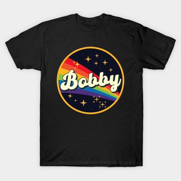 Bobby // Rainbow In Space Vintage Style T-Shirt by LMW Art